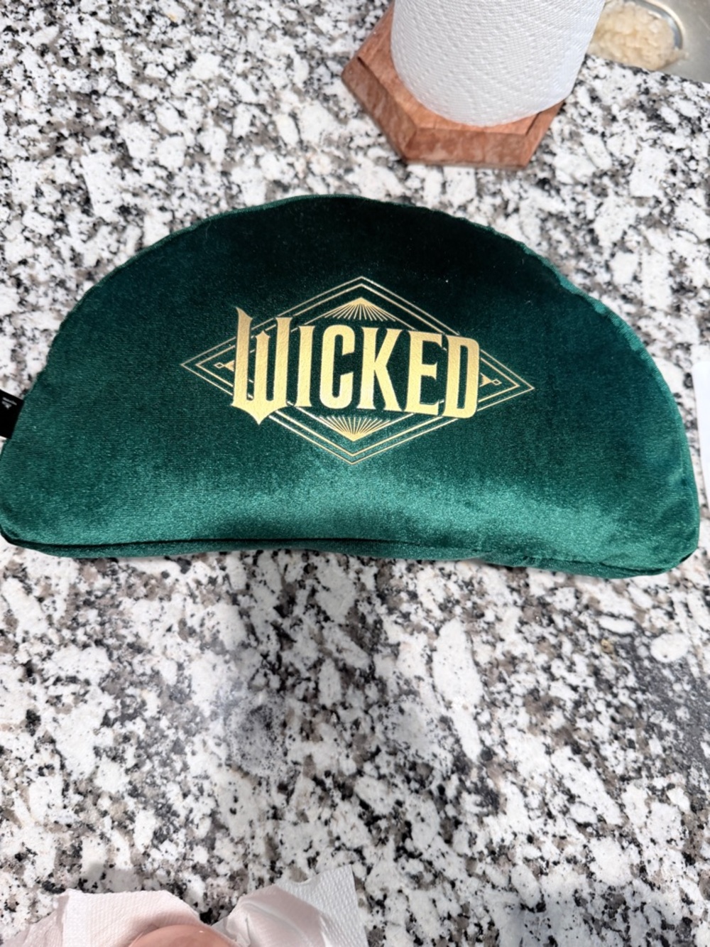 Disney Wicked Emerald Green Velvet Eye Mask with Gold Logo